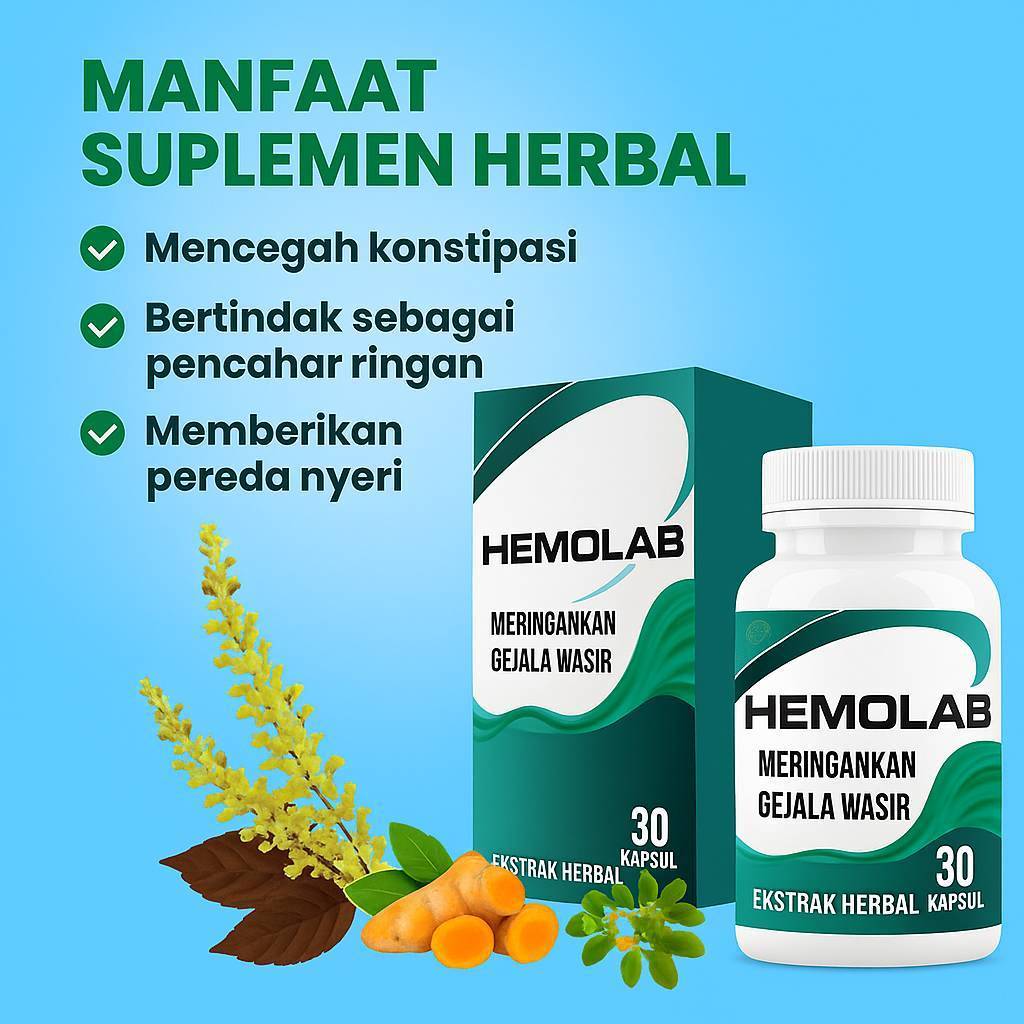 Hemolab Original Atasi Gejala Wasir Ambeien Obat Herbal Asli Manjur BPOM OBAT WASIR HEMOLAB