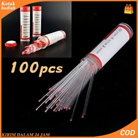 100Pcs 80ul Tabung Kapiler Hematokrit Tabung Mikro Kapiler Mikro Kapiler