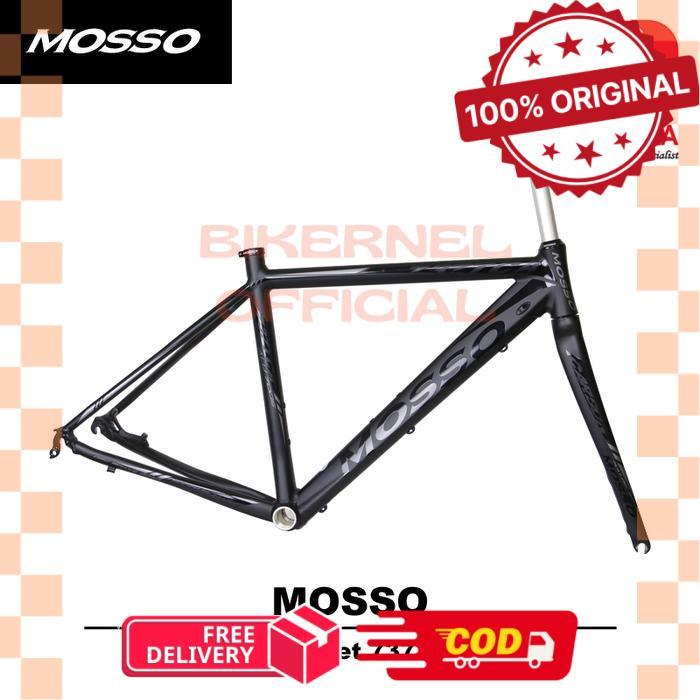 Mosso 737TCA Frame Set Sepeda Road Bike Disc [700C] Frame Sepeda Balap - Black/Black, 490 -biker