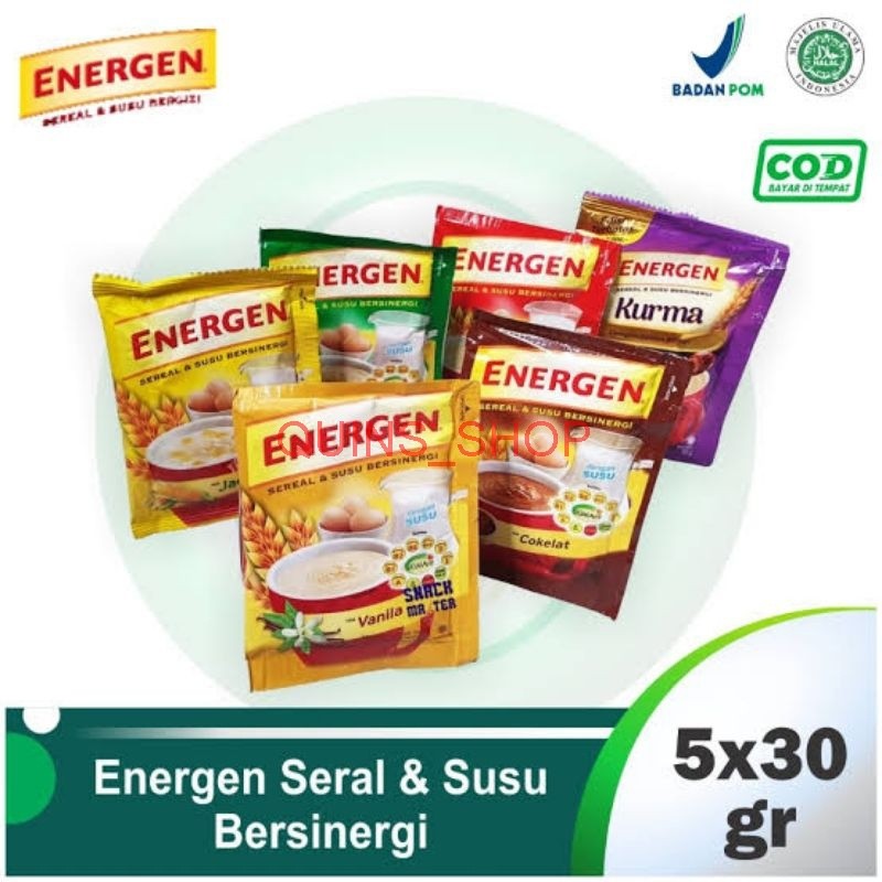 Energen Sereal 1 renteng / Sarapan Energen / Energen cokelat / Energen Jahe / Energen Kacang Ijo / E