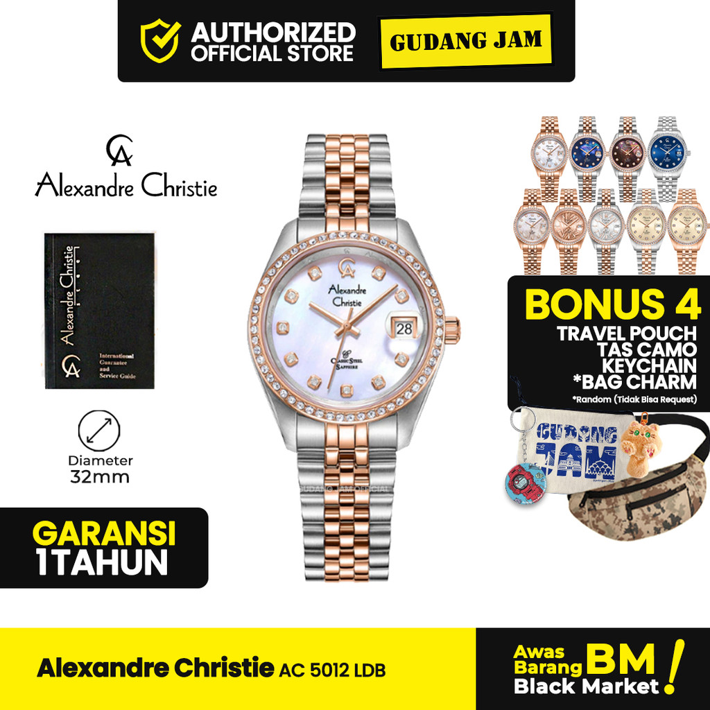 Jam Tangan Wanita Alexandre Christie AC 5012 LDB AC5012 AC5012LD Steel