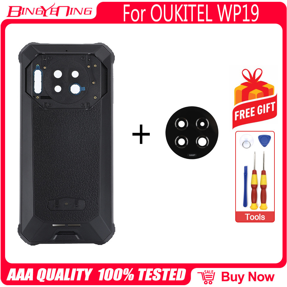 New Original Battery Cover For Oukitel WP19 WP15 WP17 Back Case With Camera Glass Lens Repair Replac