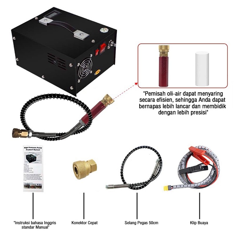 Kompresor Mini Portable 12v 4500psi 40Mpa Air Compressors Kompresor Pcp Elektrik 12V 4500PSI/40MPa P