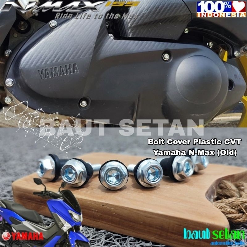Baut Set Cover CVT Yamaha Nmax Old Mode Dua Kunci Silver