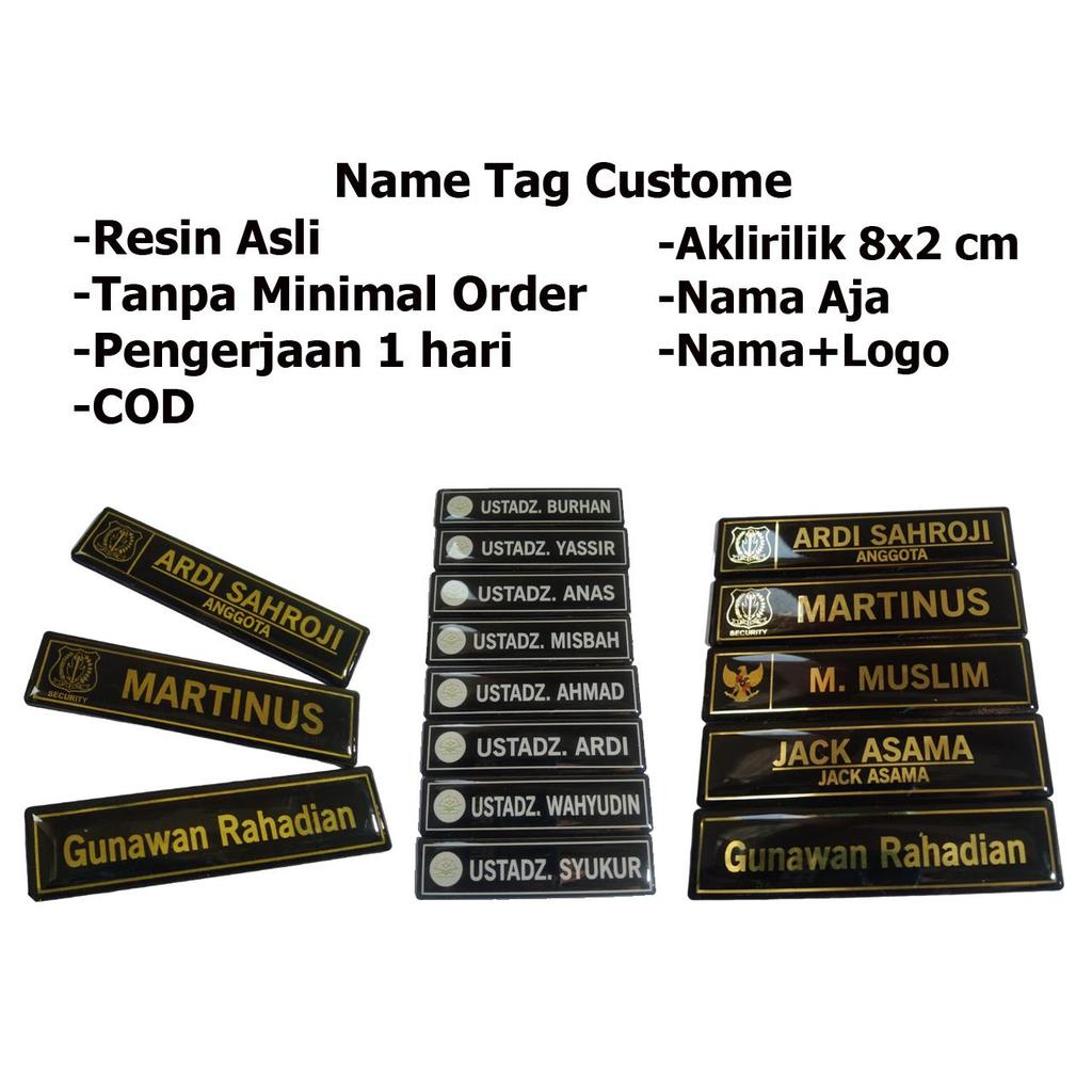 Papan Nama PNS Keren & PKKMB Custom Resin Tebal - Name Tag Resin Berkualitas Untuk PNS, Guru, Perawa