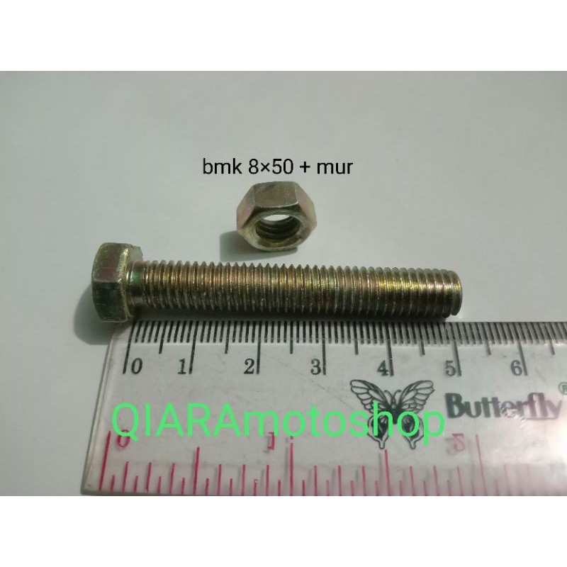 50pcs Baut Plus Mur Kuning 8×50 Baut 12 Panjang 5cm