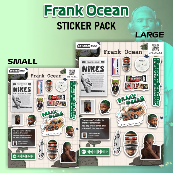 FRANK OCEAN Sticker Artist Pack | Stiker Vinyl Laminasi Premium | Anti Air