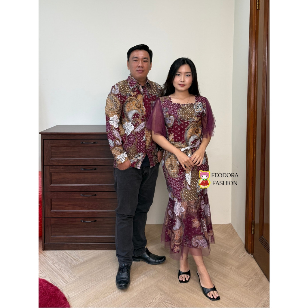 grosirr  DRESS ISABEL Batik / dress pesta / batik couple / gaun pesta / dress terbaru / dress mewah 