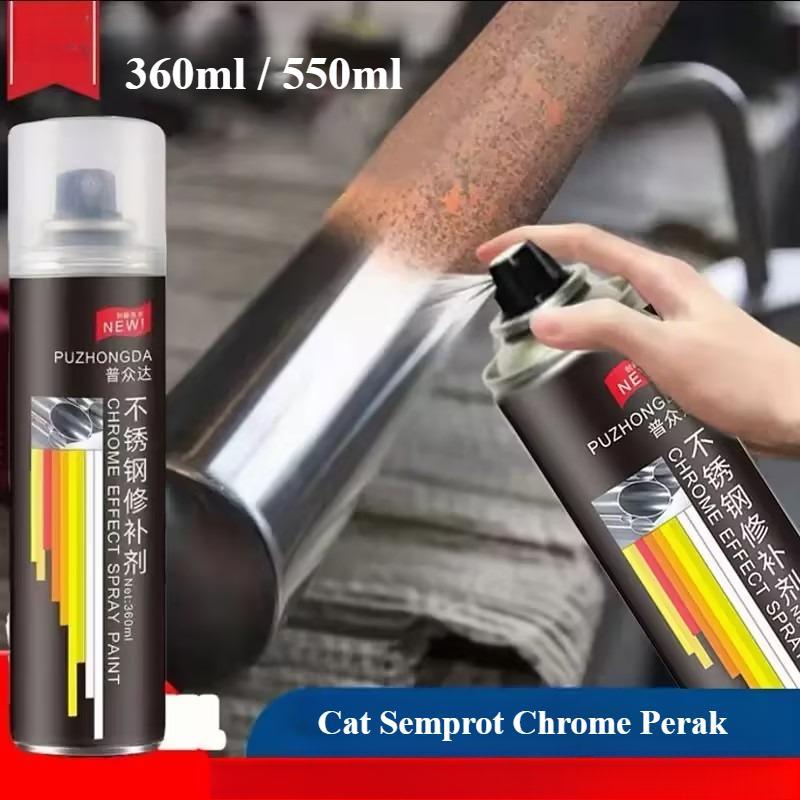 Cat Semprot Perak Chrome Untuk Pewarna Velg Mobil Dan Perbaikan Stainless Steel Anti Karat