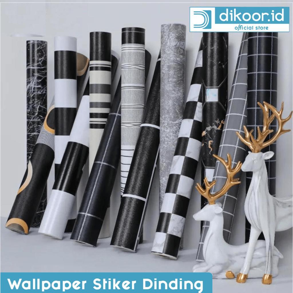 [COD] Wallpaper Stiker Dinding Stiker Marmer Hitam Polos Hitam Bata Hitam Salur Hitam Salur Zebra St