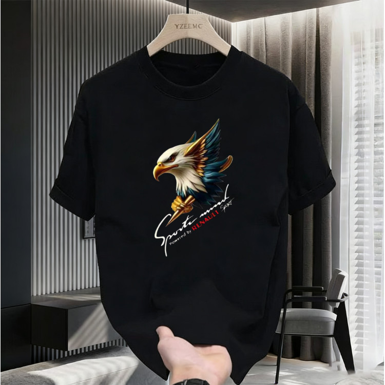KENAKbaju kaos pria Kaos Distro Pria FAMOUS | Logo Elang Rock n Roll, Katun Premium, Warna Hitam & P