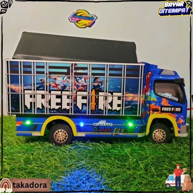 BISA COD PROMO MURAH MINIATUR TRUK OLENG KAYU FULL LAMPU KELIP MURAH GROSIR MAINAN miniatur truk ole