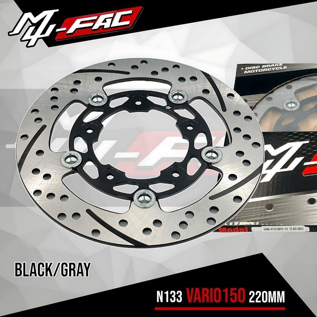 MUFAC Disc Brake Cakram Depan  6086 N133 Lubang 5 Vario 150 Ukuran 220mm
