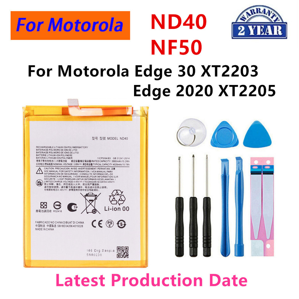 100% Original ND40 NF50 Battery For Motorola Moto Edge 30 XT2203 edge30 Edge 2020 XT2205 Mobile Phon