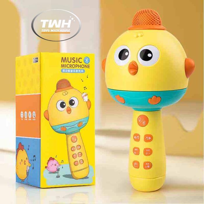 MIC KARAOKE ANAK BLUETOOTH CANGGIH MODEL TERBARU CHICKEN VERSION BISA KONEK BLUETOOH & GANTI SOUND E