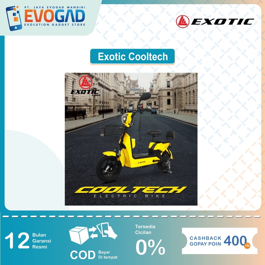 Sepeda Listrik Exotic Cooltech | Motor Listrik Alarm Garansi Resmi Indonesia