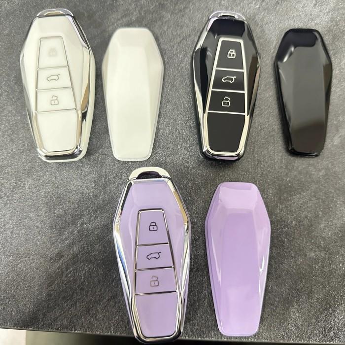 Accesories Promo~[BEST] Case Cover Sarung Kunci Mobil Untuk Chery J6 Model List Gold - Putih
