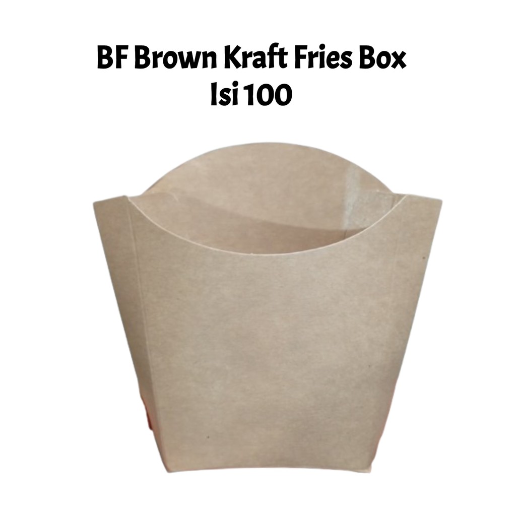 Dus Kotak Kemasan Kentang Goreng French Fries Box Brown Kraft isi 100