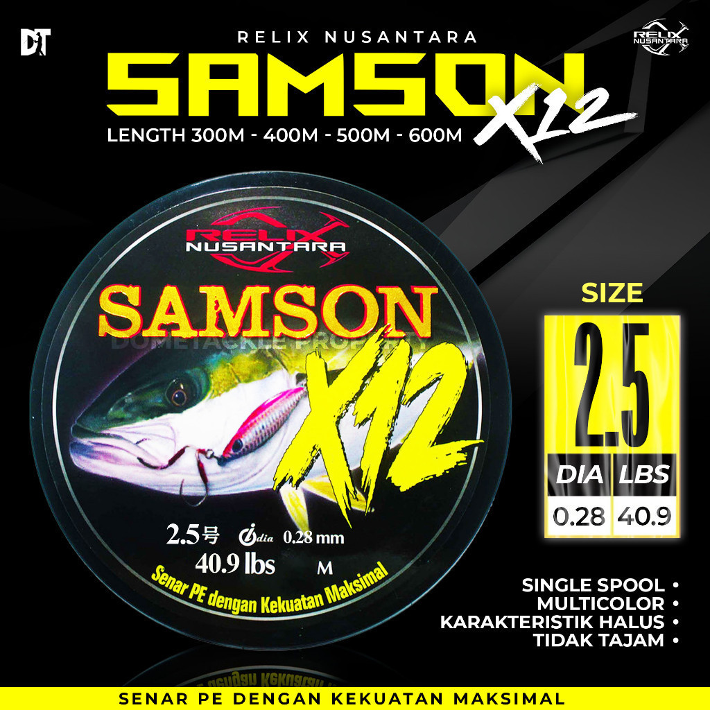 Samson X12 X16 Relix Nusantara Senar PE 300 400 500 600 Meter Senar Pancing Benang PE 1 1.5 2 2.5 3 