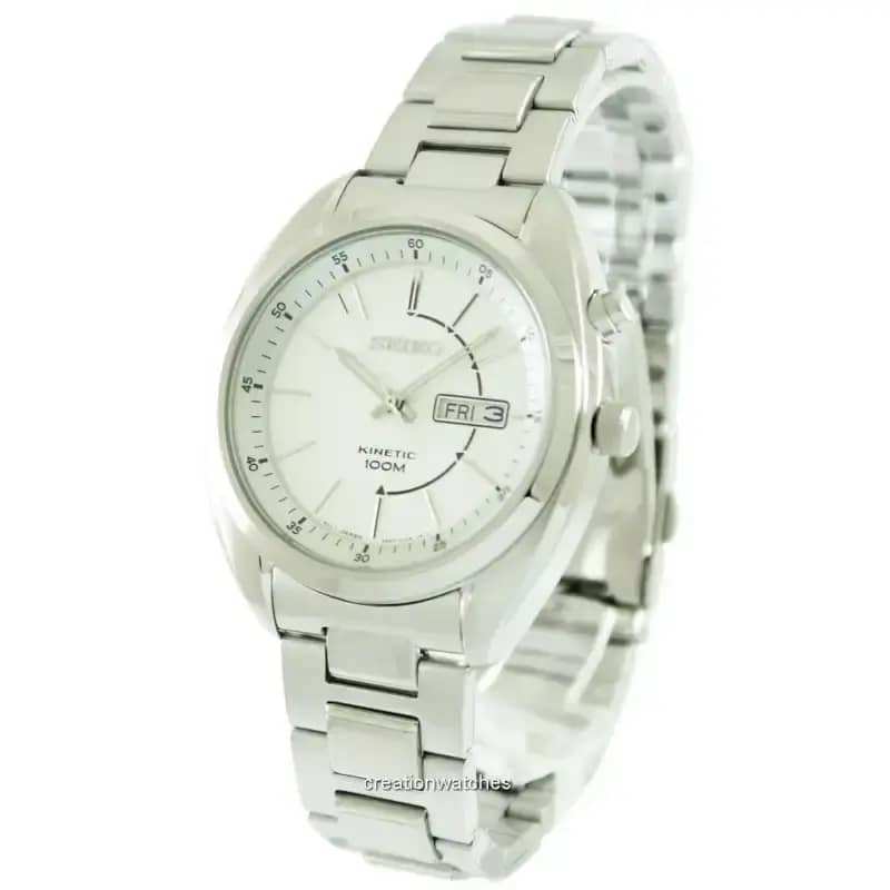 Jam Tangan Pria SEIKO SMY117 Seiko Kinetic SMY117P1 Silver 44 mm Original Garansi Resmi