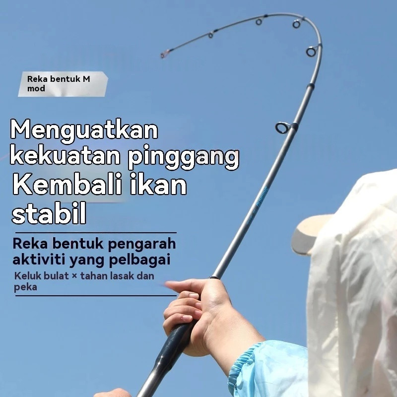 Joran Carbon Solid Jigging Rod 2 bagian Spinning Dan BaitCasting UltraLight 1.65m/1.80m Fishing Rod