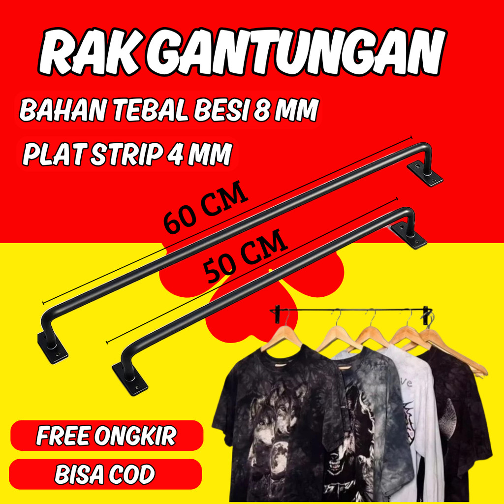 Gantungan Baju Dinding ,Gantungan Baju Besi Tembok, Dinding / Gawang Baju Tembok