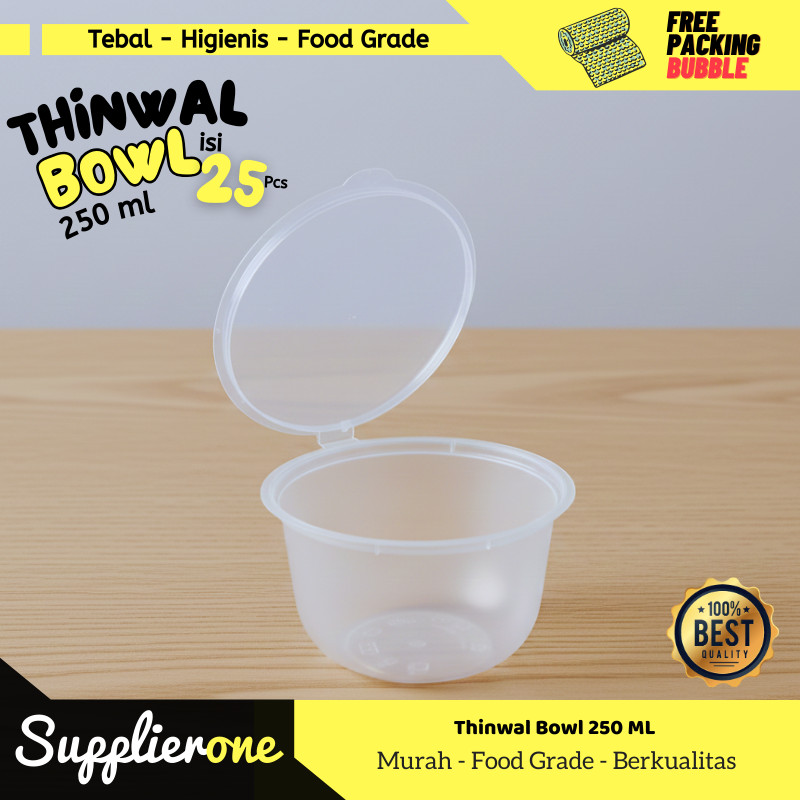 Thinwall 250 ml / Thinwall Bowl 250ml / Lunch Box Plastik / Wadah plastik / Kemasan makanan Plastik
