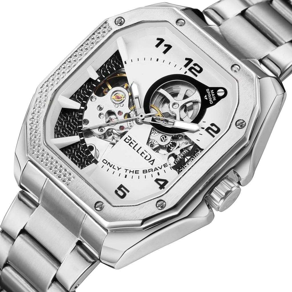 GJ [Beli 1 Gratis 1] BELLEDA 9528 RANTAI Jam Tangan Pria Otomatis Anti Air