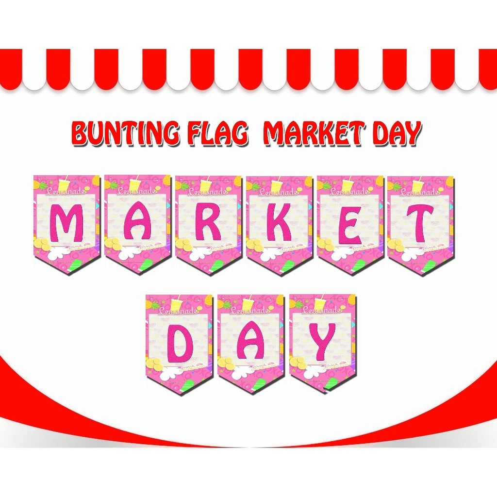 Spanduk Market Day Anak Sekolah Bunting Flag kegiatan jualan anak banner market day - sulinca