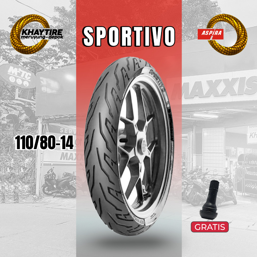 Ban Depan Motor YAMAHA AEROX ASPIRA PREMIO SPORTIVO 110/80 Ring 14 Tubeless