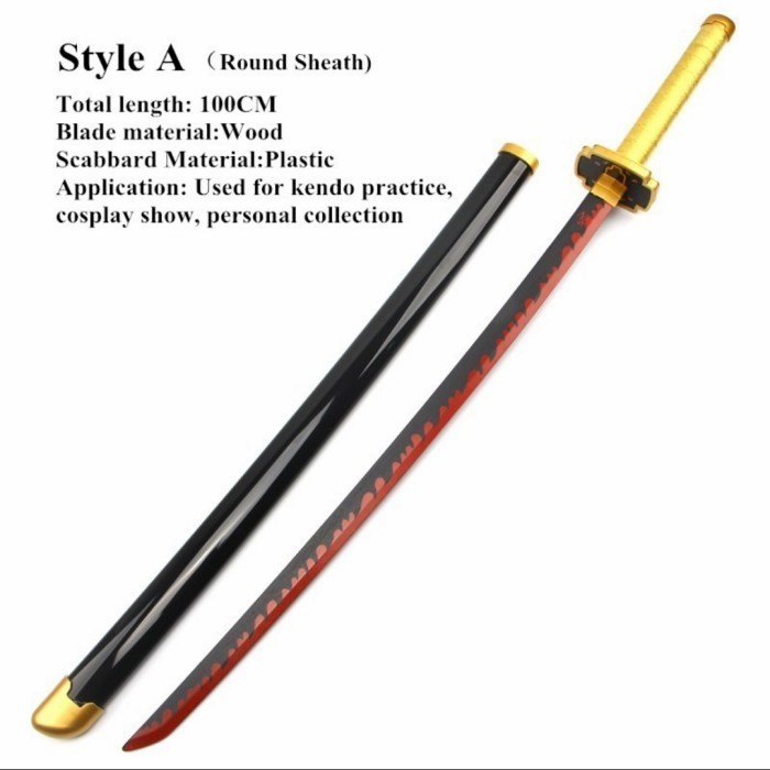 mainan pedang kayu Yoriichi Tsugikuni dari Kimetsu No Yaiba