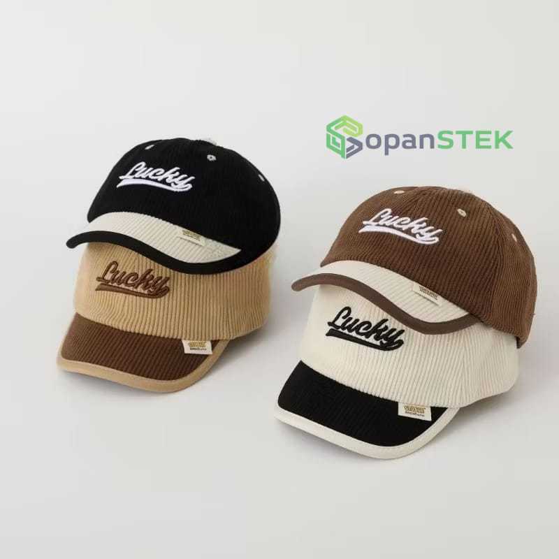 Sopanstek - Topi BASEBALL Corduroy Anak-LUCKY TWO TONE-Unisex-New Korean Model Bayi
