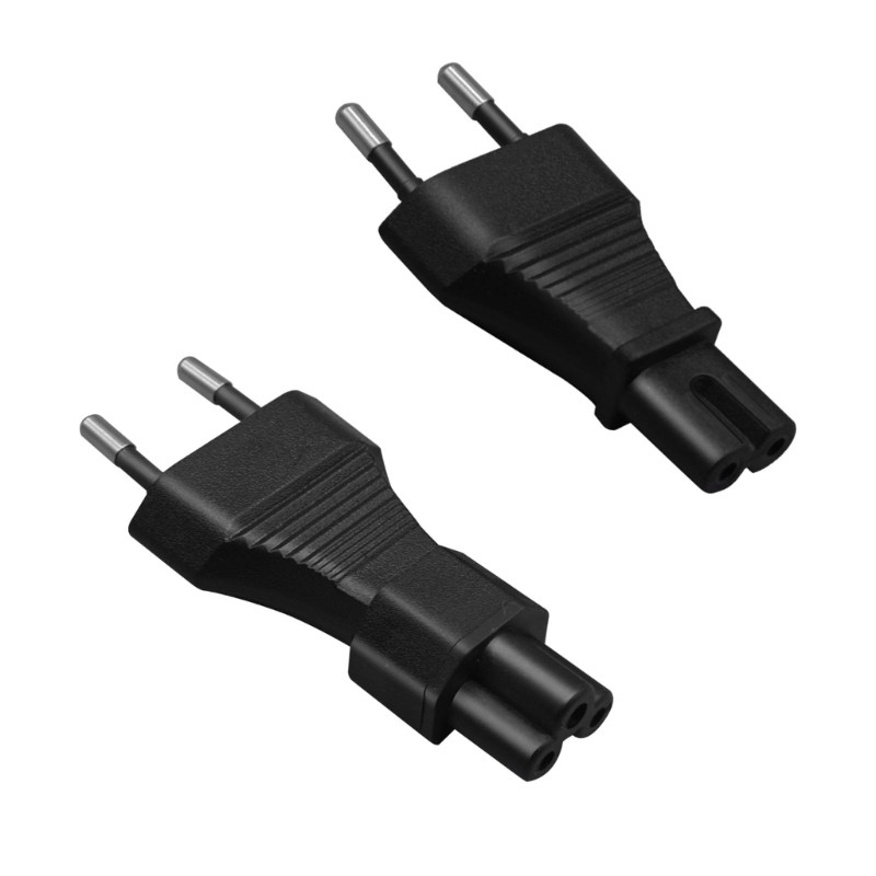 2 Prong Universal Power Cord 2 Prong Plugs to IEC320 C5/C7 EU 2pin Power Converter Adapter
