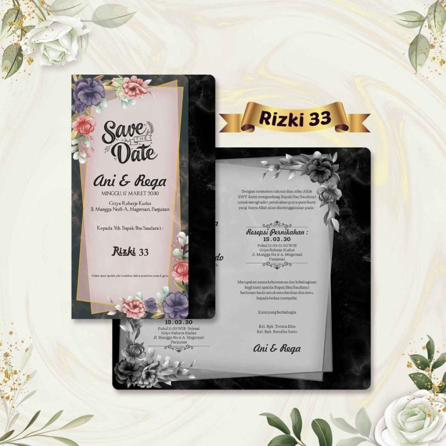 Blangko Undangan  RIZKI 33  Paper Wedding
