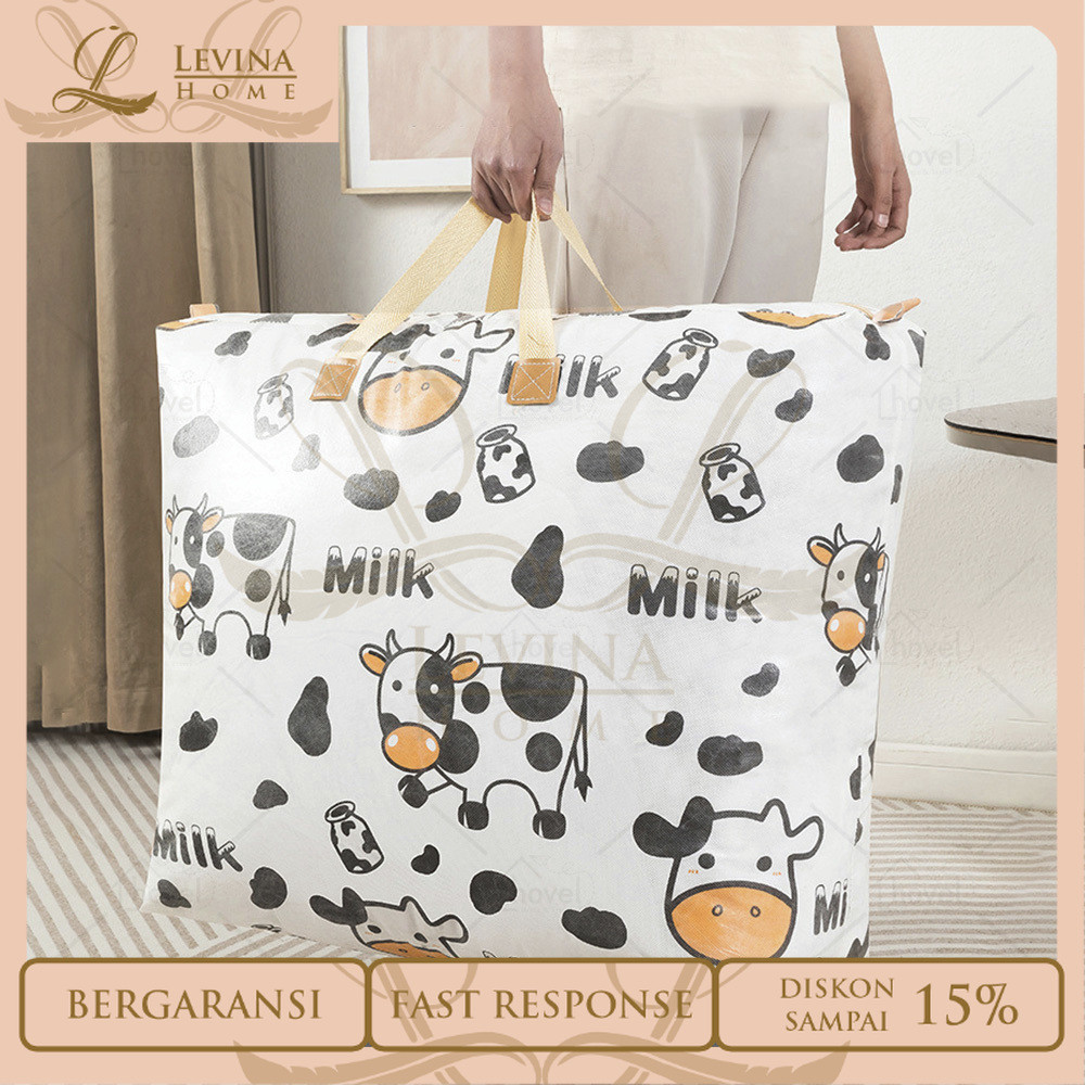 Tas Mudik Jumbo Travel Bag Besar Motif Bagus Tempat Penyimpanan Baju Selimut Waterproof [Levina Home