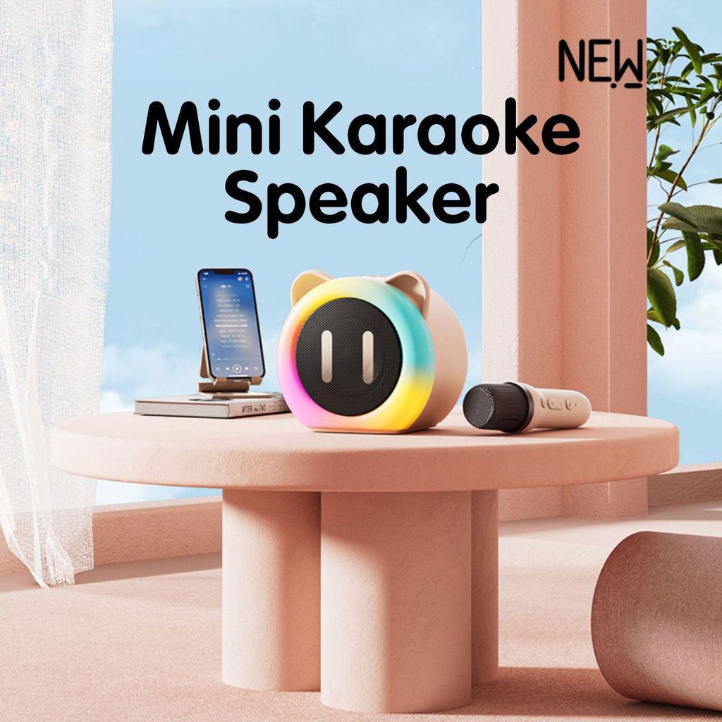 PARAMITA Bluetooth Speaker Portable Home Cute Karaoke Mini Wireless Audio with Microphone Home Karao