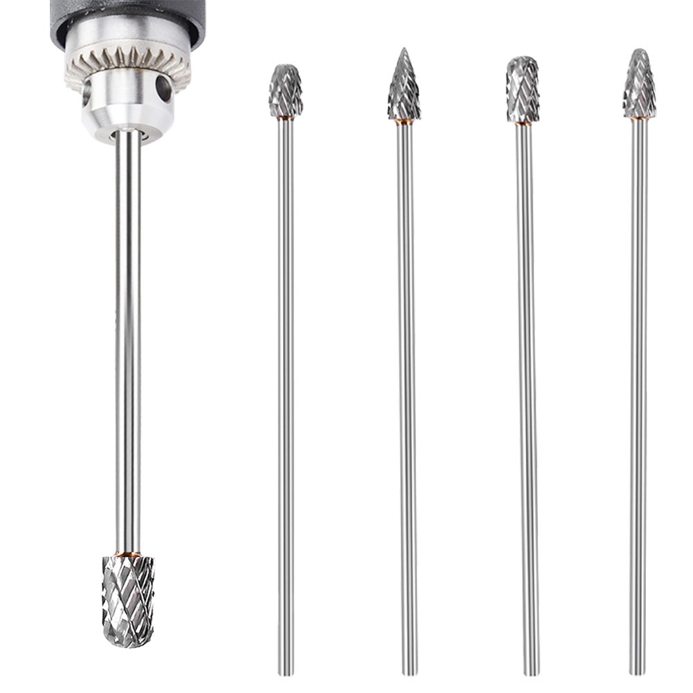 4PCS Set Mata Bor Tuner Panjang Efisien Kuat untuk Penggerindaan dan Pemangkasan 10cm 3mm x 6mm untu