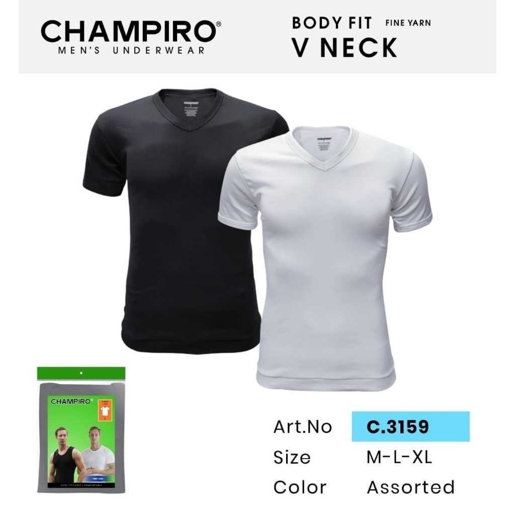 Champiro Man T-Shirt V-Neck Kaos Pria Dewasa - Kaos Oblong Dalaman Champiro  3159 Termurah