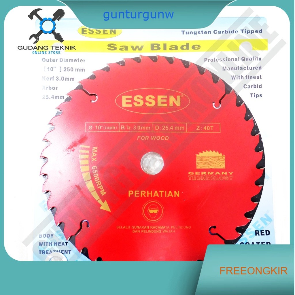 Mata Pisau KAYU Circular Saw ESSEN 10" 24T 40T 60T - Mata Gergaji Circle 10 Inch 24 40 60T Circular 
