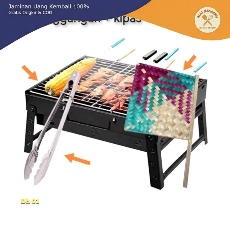 Alat Pemanggang Portable Panggangan Bakaran Ikan Sosis Ayam Bbq Serbaguna