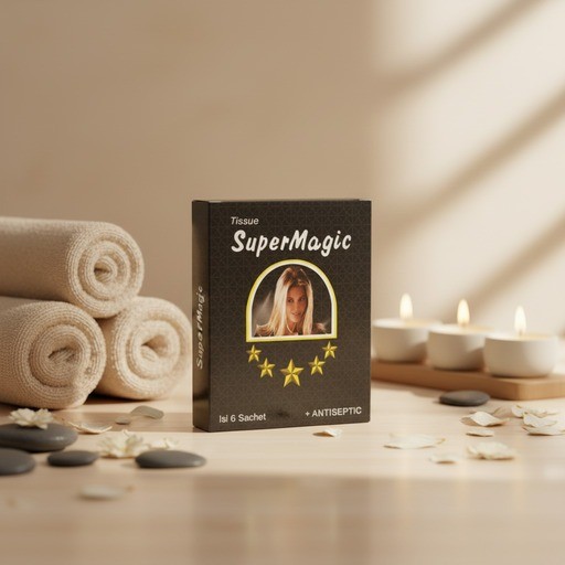 [OFFICIAL STORE] Tissue Super Magic Man Original Isi 6 Sachet Tisu Magic Pria Dewasa Garansi Asli