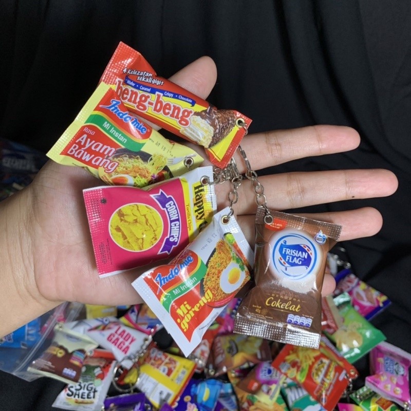 GANTUNGAN KUNCI SNACK | SOUVENIR | GANCI MINI | GANCI LUCU UNIK | GANCI MAKANAN