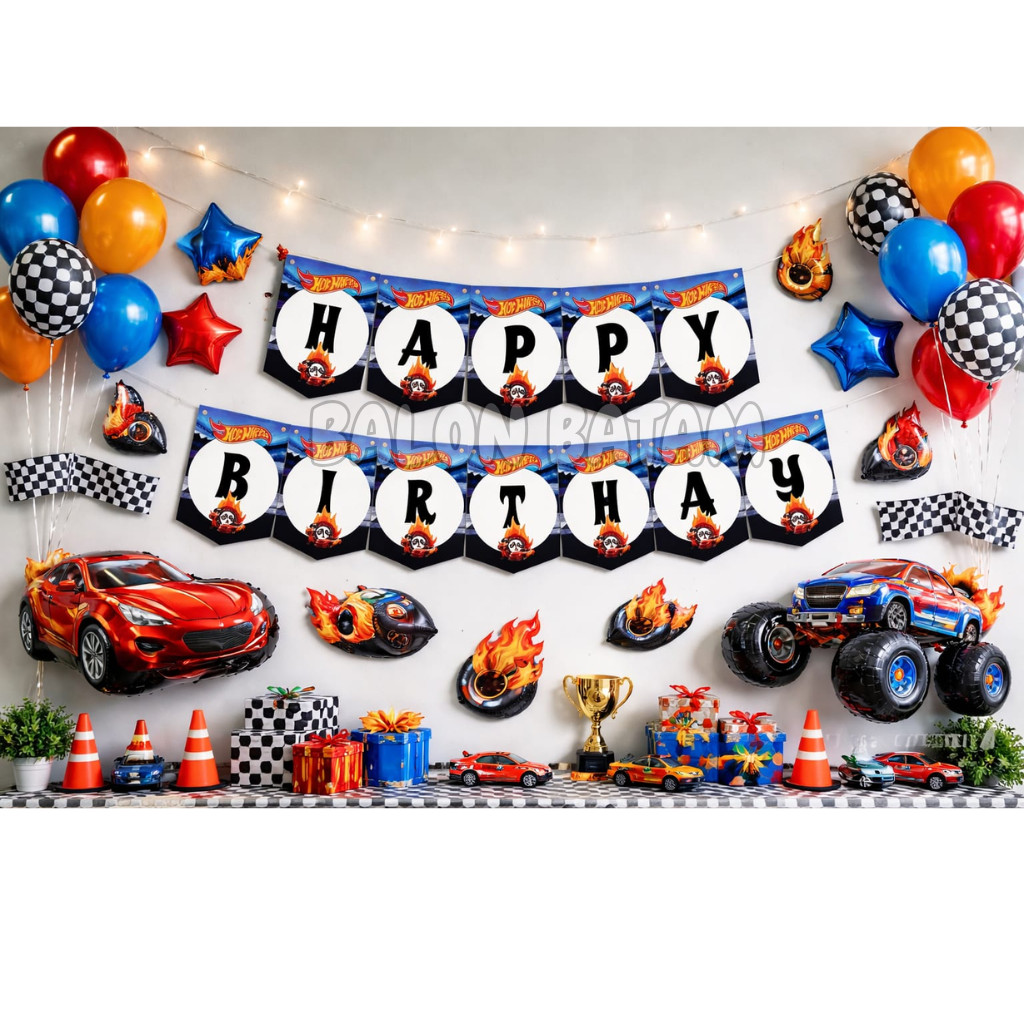 Banner Set Happy Birthday Karakter/Kartun Minecraft,Roblox,Demon,Pokemonn,Frozen,Spiderman,Batman,Zo