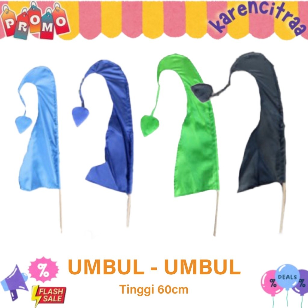 UMBUL UMBUL 60 CM - UMBUL UMBUL BALI - BENDERA BALI - PENJOR BALI - PENJOR KAIN - Penjor Mini Bali -