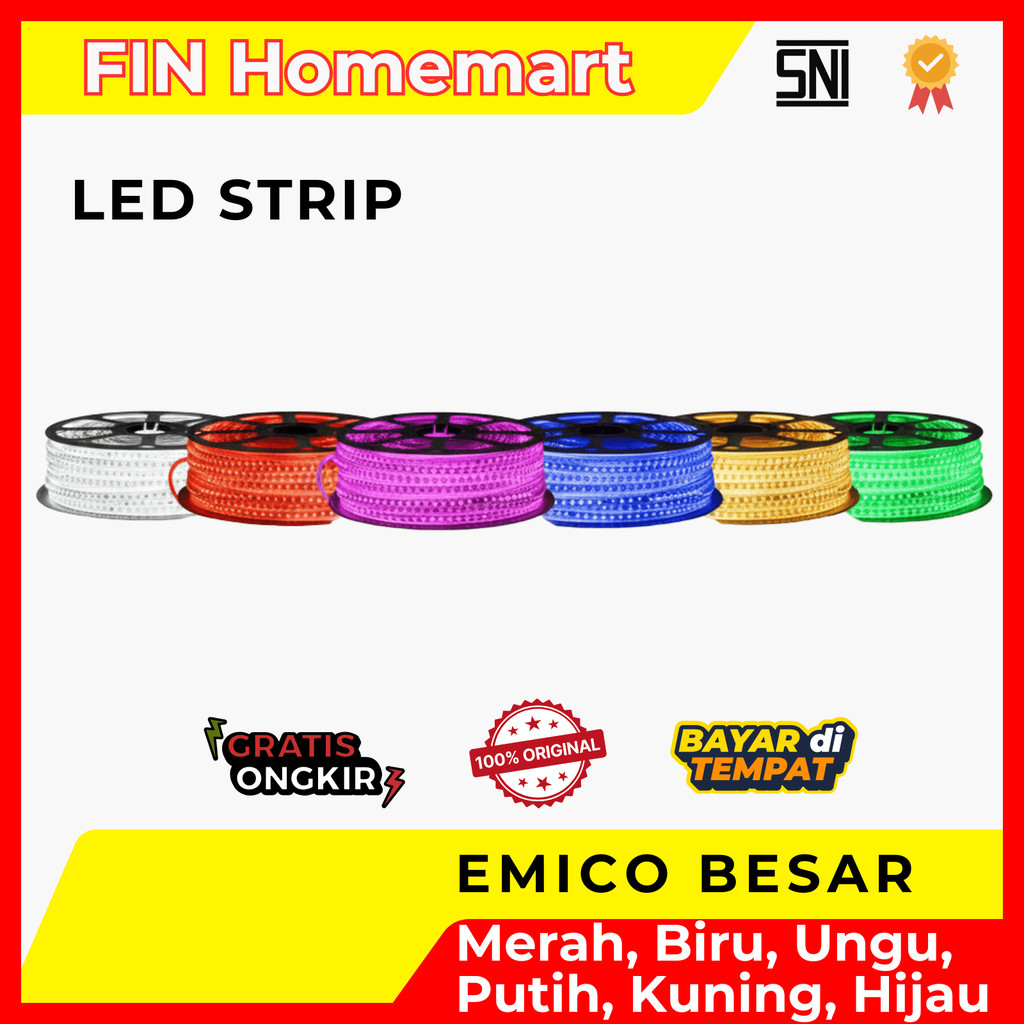 Lampu LED Selang Emico SMD 5050 High Quality LED Strip Besar Estetik