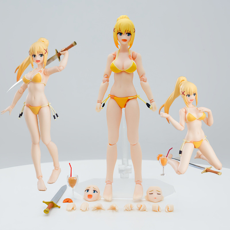 Figma #EX-065 KonoSuba Darkness Swimsuit y Anime Girl Figure Megumin/Dustiness Ford Lalatina Action 