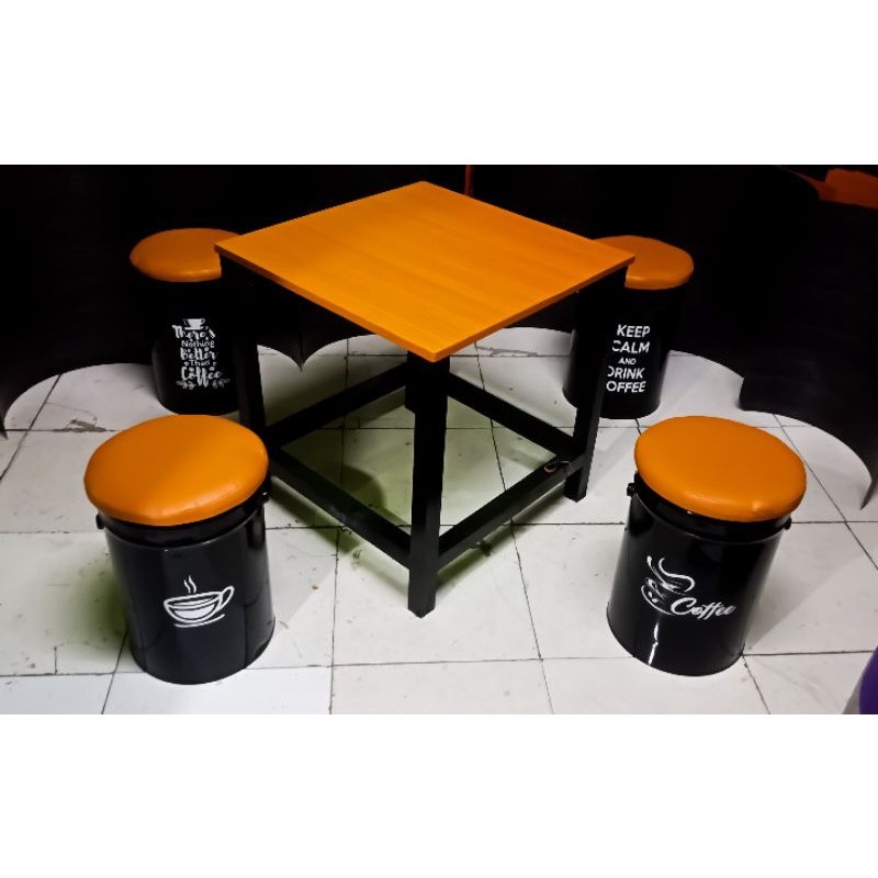 Mekar_raya SET 4 KURSI 1 MEJA /KURSI CAFE / KURSI TONG