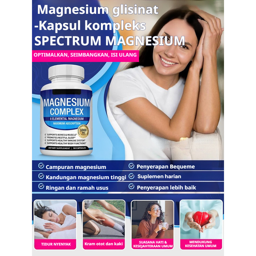 Redakan Kram Otot Dan Stres  Kapsul Magnesium Glycinate Magnesium Glycinate/Suplemen Magnesium/Kapsu