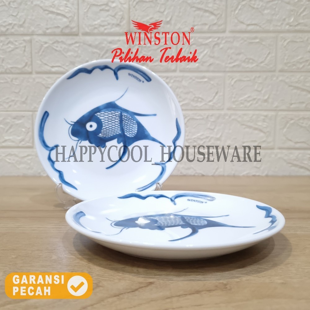 WINSTON 1pcs Piring Keramik 6,75in / 8in / 9in / 10in IKAN LONTAR Piring Ceper Piring Sajian