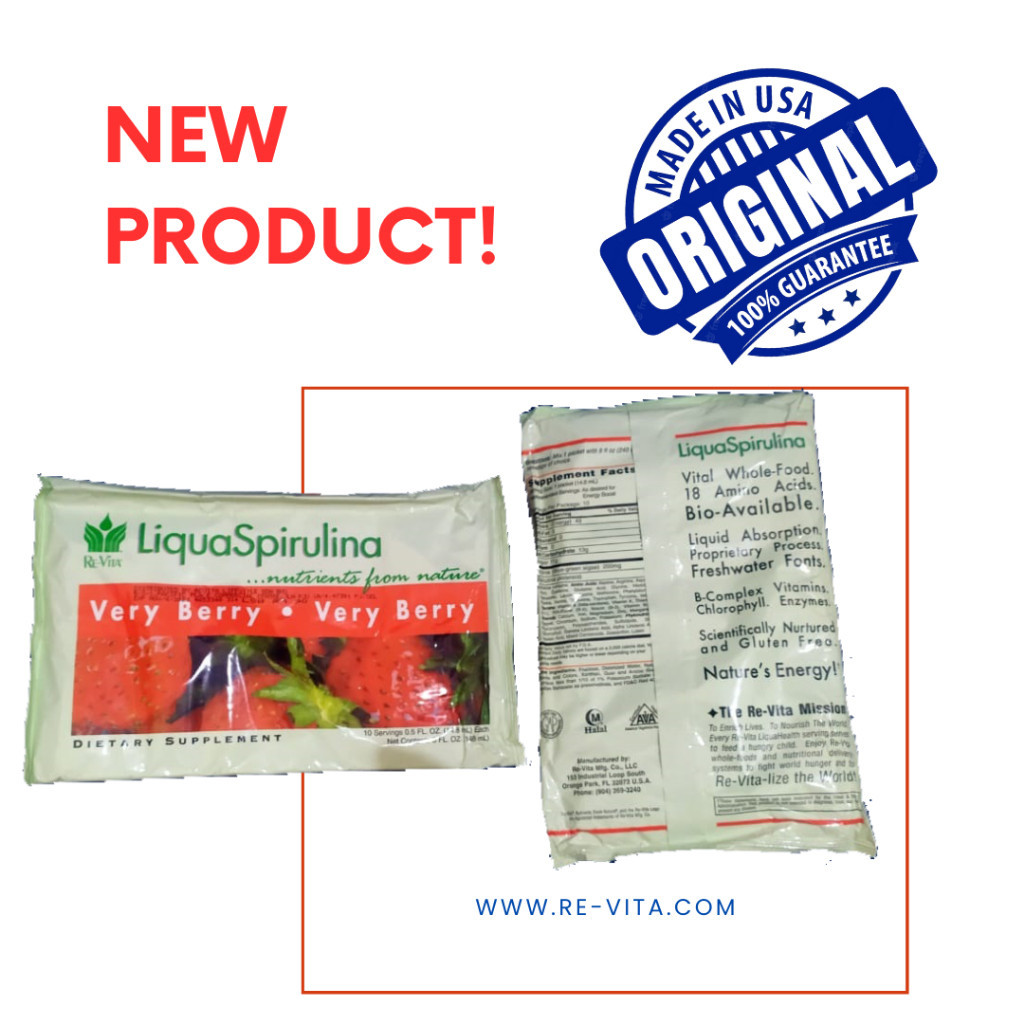Liqua Spirulina Re-Vita USA Rasa Berry LS PAKET HEMAT **1-5 bks**